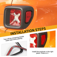 For 2016+ Jeep Renegade 2PCS Rear Tail Light Bezels Frame Trim RT-TCZ