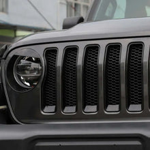 For 2018-2023 Jeep Wrangler JL JLU Sport Front Grille Inserts & Angry Eyes Headlight Bezels Trim RT-TCZ