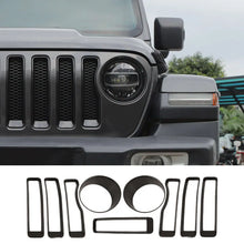 For 2018-2023 Jeep Wrangler JL Sport Front Grille Inserts Ring & Headlight Bezels Trim RT-TCZ