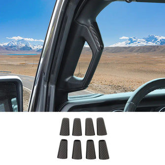 For 2018-2023 Jeep Wrangler JLU & Gladiator JT 4Door A&B Pillar Grab Handles Trim Cover RT-TCZ