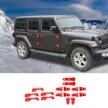 For 2018-2025 Jeep Wrangler JL 4-Dr 17x Door Handle/Door & Engine Hood & Spare Tire Bracket Hinge Trim Cover RT-TCZ