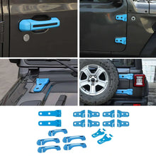 For 2018-2025 Jeep Wrangler JL 4-Dr 17x Door Handle/Door & Engine Hood & Spare Tire Bracket Hinge Trim Cover RT-TCZ