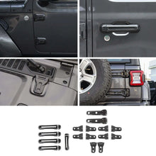For 2018-2025 Jeep Wrangler JL 4-Dr 17x Door Handle/Door & Engine Hood & Spare Tire Bracket Hinge Trim Cover RT-TCZ
