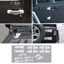 For 2018-2025 Jeep Wrangler JL 4-Dr 17x Door Handle/Door & Engine Hood & Spare Tire Bracket Hinge Trim Cover RT-TCZ