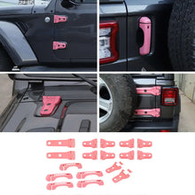 For 2018-2025 Jeep Wrangler JL 4-Dr 17x Door Handle/Door & Engine Hood & Spare Tire Bracket Hinge Trim Cover RT-TCZ