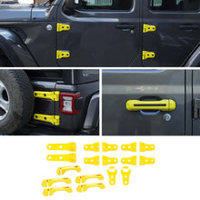 For 2018-2025 Jeep Wrangler JL 4-Dr 17x Door Handle/Door & Engine Hood & Spare Tire Bracket Hinge Trim Cover RT-TCZ