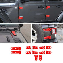 For 2018-2025 Jeep Wrangler JLU 12 x Side Door+Hood+Spare Tire Hinge Cover Trim 4Dr RT-TCZ