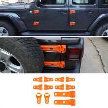 For 2018-2025 Jeep Wrangler JLU 12 x Side Door+Hood+Spare Tire Hinge Cover Trim 4Dr RT-TCZ