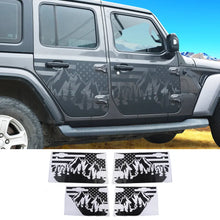 For 2018+ Jeep Wrangler JL 2/4 Door Car Door Decal Sticker American Flag RT-TCZ