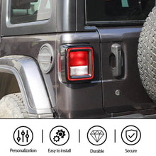 For 2018+ Jeep Wrangler JL JLU  4 x Tail Lamp Bezel Guard Cover Protector Trim (Applicable halogen lamps) RT-TCZ