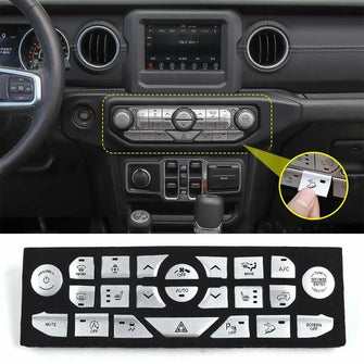 For 2018+ Jeep Wrangler JL JLU Center Console Button Decorative Cover Trim RT-TCZ