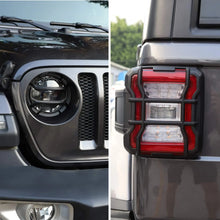 For 2018+ Jeep Wrangler JL JLU Front Headlights & Tail Lights Guard Trim Black, Led Version Anti-dust RT-TCZ