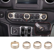 For 2018+ Jeep Wrangler JL JLU Gladiator JT Air Conditioner Headlight Switch Knob Trim Aluminum Alloy 4pcs RT-TCZ