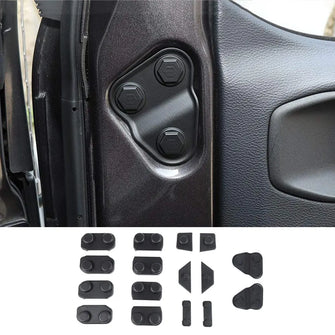 For 2018+ Jeep Wrangler JL JLU Gladiator JT Door Screw Protector Cover Trim, ABS Black 16pcs RT-TCZ