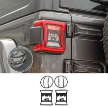 For 2018+ Jeep Wrangler JL JLU Headlight & Rear Taillights Lamp Guard Trim Black 4pcs RT-TCZ