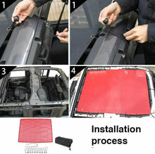 For 2018+ Jeep Wrangler JL JLU JT 4 Door Sunshade Shade Mesh Top Cover Red RT-TCZ