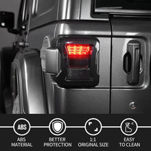For 2018+  Jeep Wrangler JL JLU LED Tail Light Covers Rear Light Guards, Smoked Black RT-TCZ