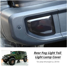 For 2018+ Jeep Wrangler JL JLU Rear Fog Light Tail Light Lamp Cover Trim, Smoked Black, 2PCs RT-TCZ