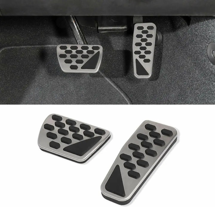 Aluminum Pedal Covers For Jeep Wrangler JL 2018+ - Brake & Gas Pedal Trim, No Drill