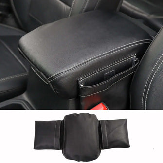 For 2018+ Jeep Wrangler JL JLU & Gladiator JT Center Console Armrest Box Cover Leather Pad with Side Storage Pockets Bag RT-TCZ