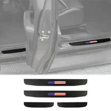 For 2018+ Jeep Wrangler JL JLU & Gladiator JT  Front & Rear Entry Guards Door Sill Plate Protectors Black Threshold Cover USA Flag RT-TCZ
