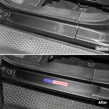 For 2018+ Jeep Wrangler JL JLU & Gladiator JT  Front & Rear Entry Guards Door Sill Plate Protectors Black Threshold Cover USA Flag RT-TCZ
