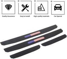 For 2018+ Jeep Wrangler JL JLU & Gladiator JT  Front & Rear Entry Guards Door Sill Plate Protectors Black Threshold Cover USA Flag RT-TCZ