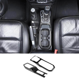 For 2018+ Jeep Wrangler JL JLU & Gladiator JT Gear Shift Center Console Panel Trim Cover Black Carbon Fiber RT-TCZ