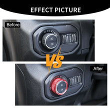 For 2018+ Jeep Wrangler JL JLU & Gladiator JT Headlight Switch Knob Ring Trim RT-TCZ