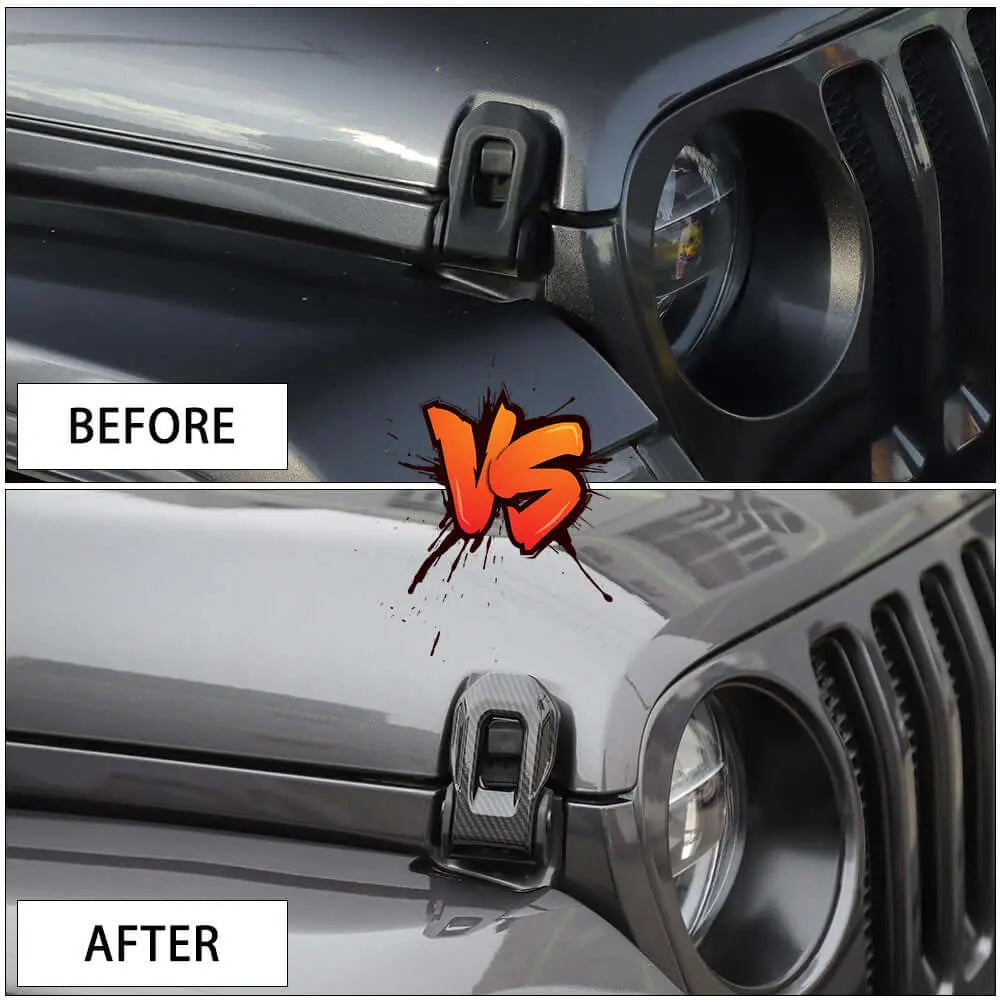 RT-TCZ Hood Latch Lock Catch Brackets Cover Trim for 2018+ Jeep ...