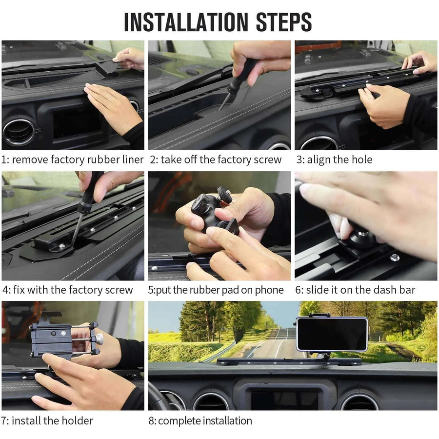RT-TCZ Metal Dash Phone Holder , Dashboard Phone Mount for 2018