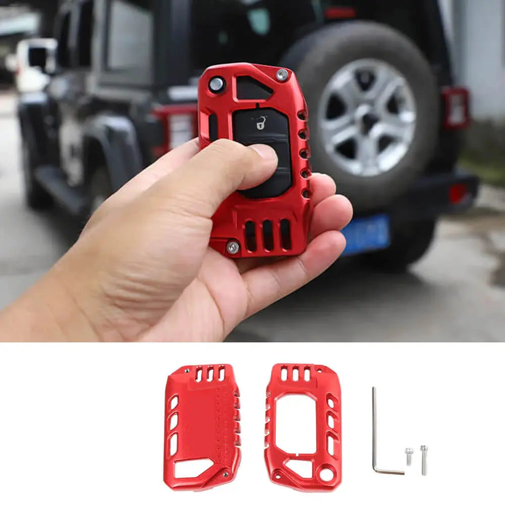 Custodia In TPU Morbido Per Chiave Elettronica Jeep, Modelli 2018-2021 (Wrangler JL/JLU, Gladiator JT), Protezione Completa Con Finitura Cromata, Nero - 2