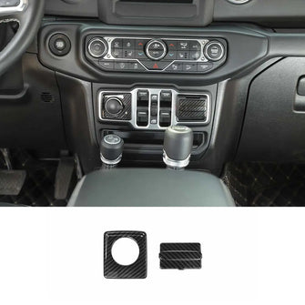 For 2018+ Jeep Wrangler JL & Gladiator JT 2 x Cigarette Lighter & USB Socket Trim ABS RT-TCZ