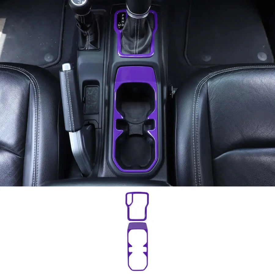 CheroCar Red ABS Cup Holder Cover Trim For Jeep Wrangler JL 2018+ & Gladiator