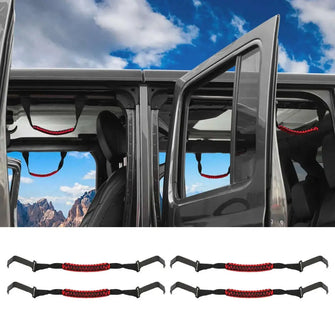 For 2018+ Jeep Wrangler JL & Gladiator JT Roll Bar Front and Rear Steel Paracord Grab Handles RT-TCZ