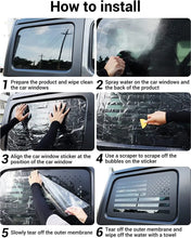For 2018+ Jeep Wrangler JLU 4 Door Rear Window Decal Vinyl Sticker, American Flag RT-TCZ