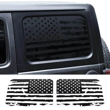 For 2018+ Jeep Wrangler JLU 4 Door Rear Window Decals Vinyl American Flag Stickers RT-TCZ