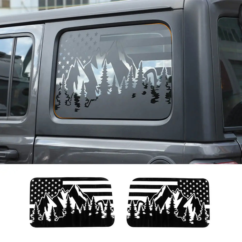 RT-TCZ Rear Window Stickers American Flag Decals for 2018+ Jeep ...