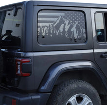 For 2018+ Jeep Wrangler JLU 4 Door Rear Window Stickers American Flag Decals RT-TCZ