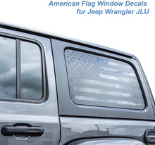 For 2018+ Jeep Wrangler JLU 4Doors Rear Window Decal Sticker American Flag-Black RT-TCZ