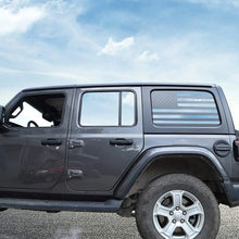 For 2018+ Jeep Wrangler JLU 4Doors Rear Window Decal Sticker American Flag-Black RT-TCZ