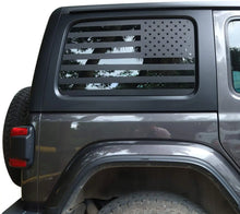 For 2018+ Jeep Wrangler JLU 4Doors Rear Window Decal Sticker Trim, American Flag-Black Carbon Fiber RT-TCZ