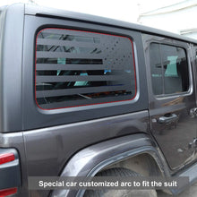 For 2018+ Jeep Wrangler JLU 4Doors Rear Window Decal Sticker Trim, American Flag-Black Carbon Fiber RT-TCZ