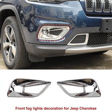 For 2019+ Jeep Cherokee Front Fog Lamp Light Bezels Trim RT-TCZ