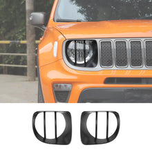 For 2019+ Jeep Renegade Exterior Head Light Lamp Guards Bezels Trim Black RT-TCZ