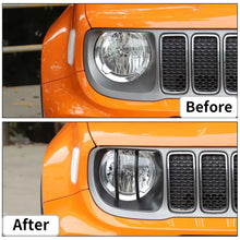 For 2019+ Jeep Renegade Exterior Head Light Lamp Guards Bezels Trim Black RT-TCZ