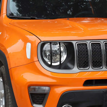 For 2019+ Jeep Renegade Exterior Head Light Lamp Guards Bezels Trim Black RT-TCZ