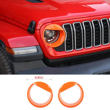 For 2024+ Jeep Wrangler JL/Gladiator JT Front Side Headlight Lamp Moldings Angry Eyes BezelsTrim RT-TCZ