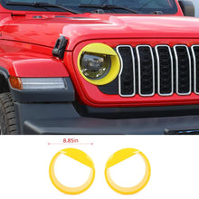 For 2024+ Jeep Wrangler JL/Gladiator JT Front Side Headlight Lamp Moldings Angry Eyes BezelsTrim RT-TCZ