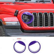 For 2024+ Jeep Wrangler JL/Gladiator JT Front Side Headlight Lamp Moldings Angry Eyes BezelsTrim RT-TCZ